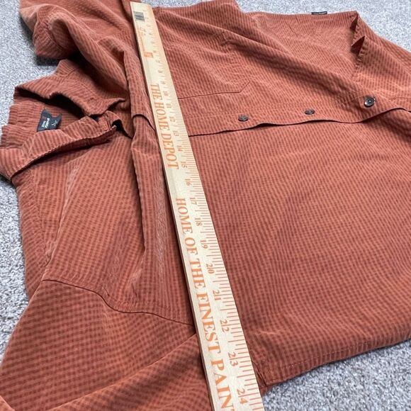 Royal Robbins mens long sleeve button up shirt sz Large orange relaxed fit shirt - Picture 7 of 12